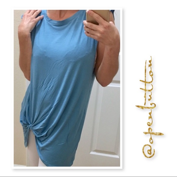Wasting Time Sleeveless Twist Tunic in Blue - Picture 2 of 5